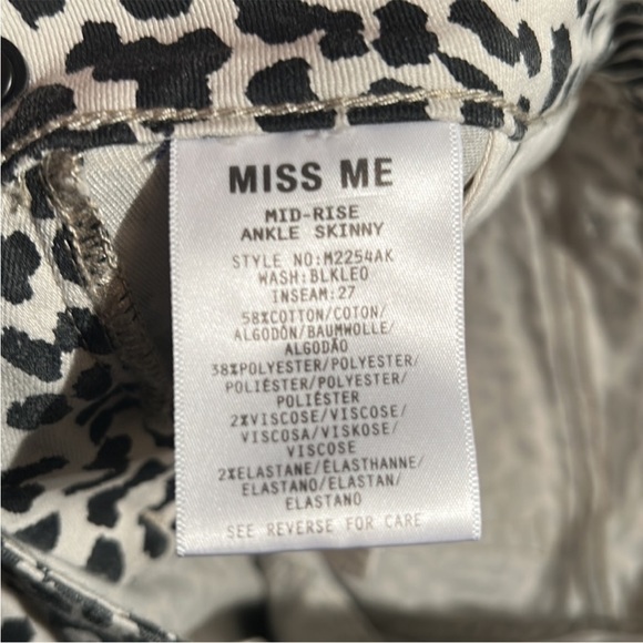 Miss Me Mid Rise Ankle Skinny Animal Print Jeans - Picture 12 of 12